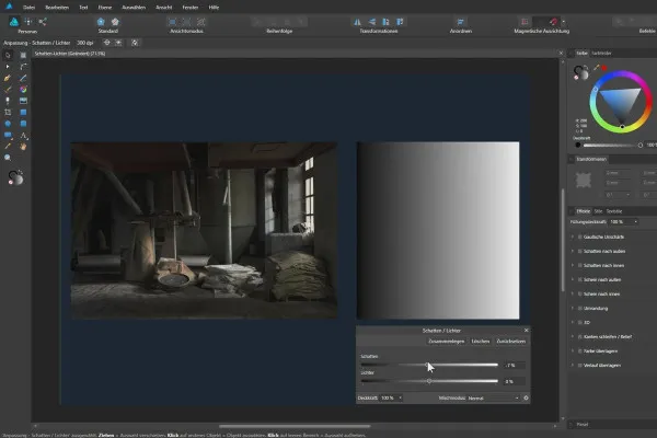 Affinity Designer -opetusohjelma – Perusteet: 5.5 | Varjot - Valot