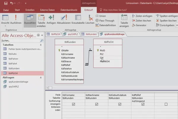 Besser in Access: Werde zum Daten-Helden – 6.4 Abfrage mit Tabellenbeziehungen