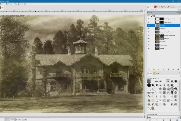 Obdelava slik z GIMP: praktični vodnik - 32 fotografij spremeniti v starinske.