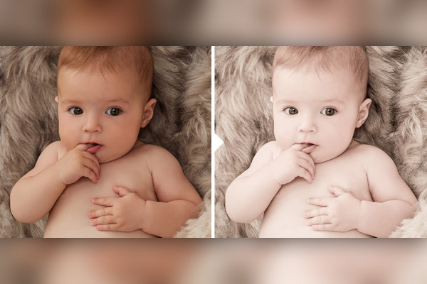 Photo preset for baby photos (Lightroom, Camera Raw): 31 | Vintage Sepia Soft