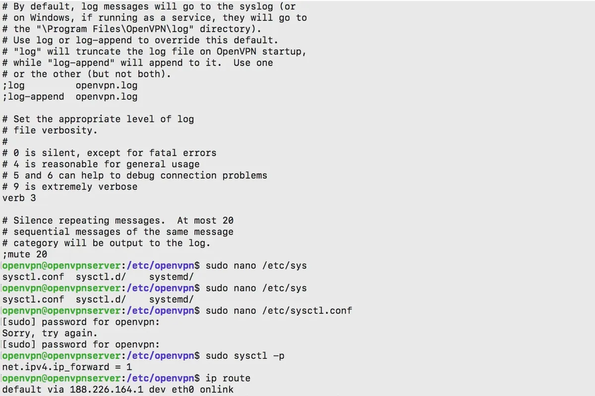 OpenVPN anlamak ve kurmak - ağda güvenli: 5.8 Ağ ve Güvenlik Duvarı Ayarları