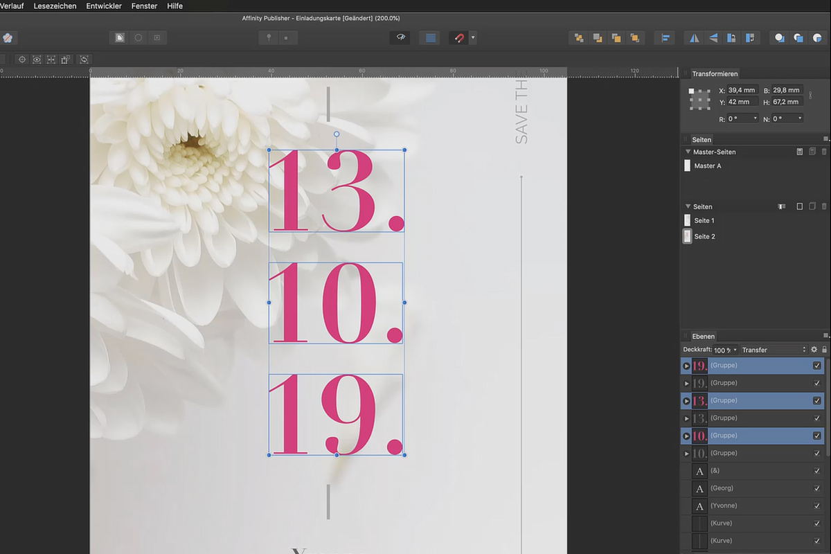 Affinity Publisher basis-tutorial: 33 | PDF-export met spotvernis voor gedeeltelijke veredeling