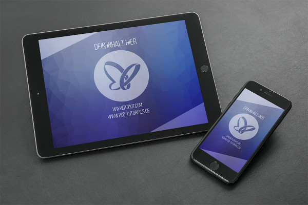 Plantilla de Photoshop para una tableta y un smartphone - versión 4