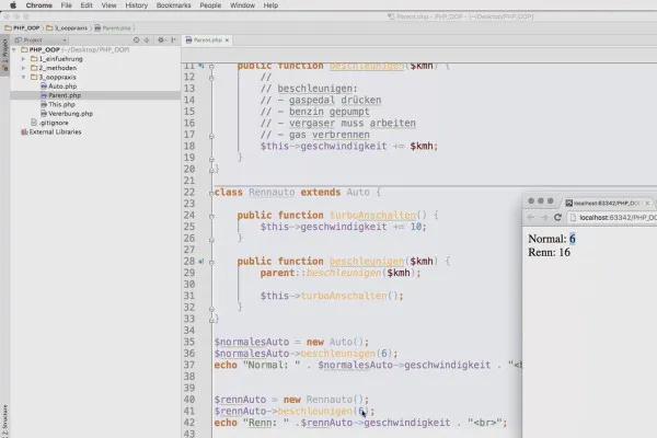 Objektorientert webprogrammering med PHP – 5.04 Nøkkelordet forelder