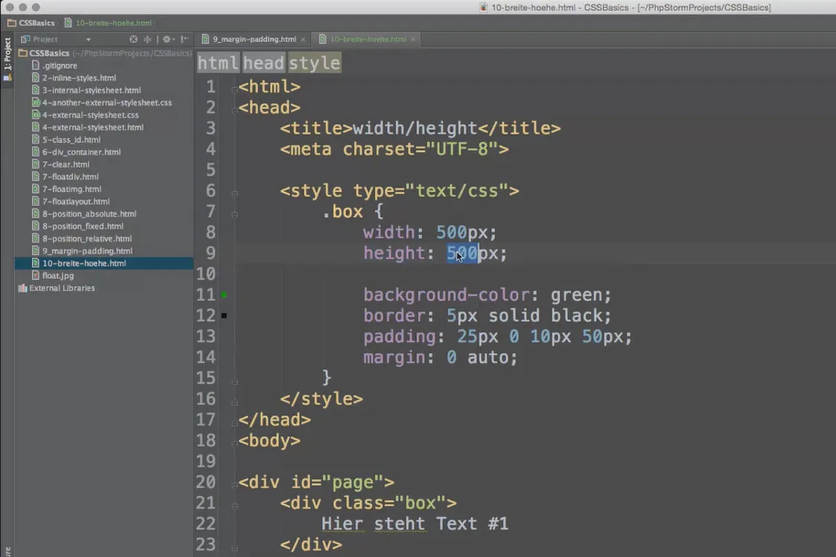 Grundlagen HTML, CSS und JavaScript – 33 Breite und Höhe festlegen