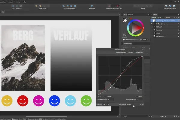 Affinity Designer-Tutorial – Grundlagen: 5.6 | Gradationskurven