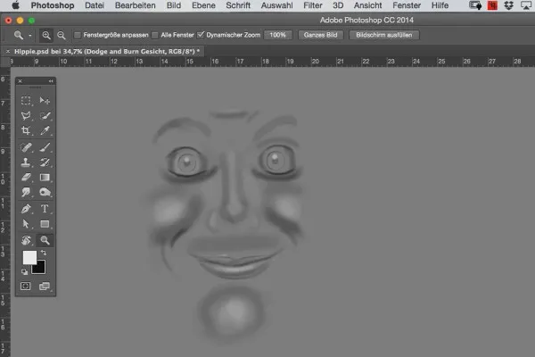 Komikso stilius: Paveikslėlio rengimas naudojant Photoshop – 5.5 Tonavimas ir šviesinimas: Veidas