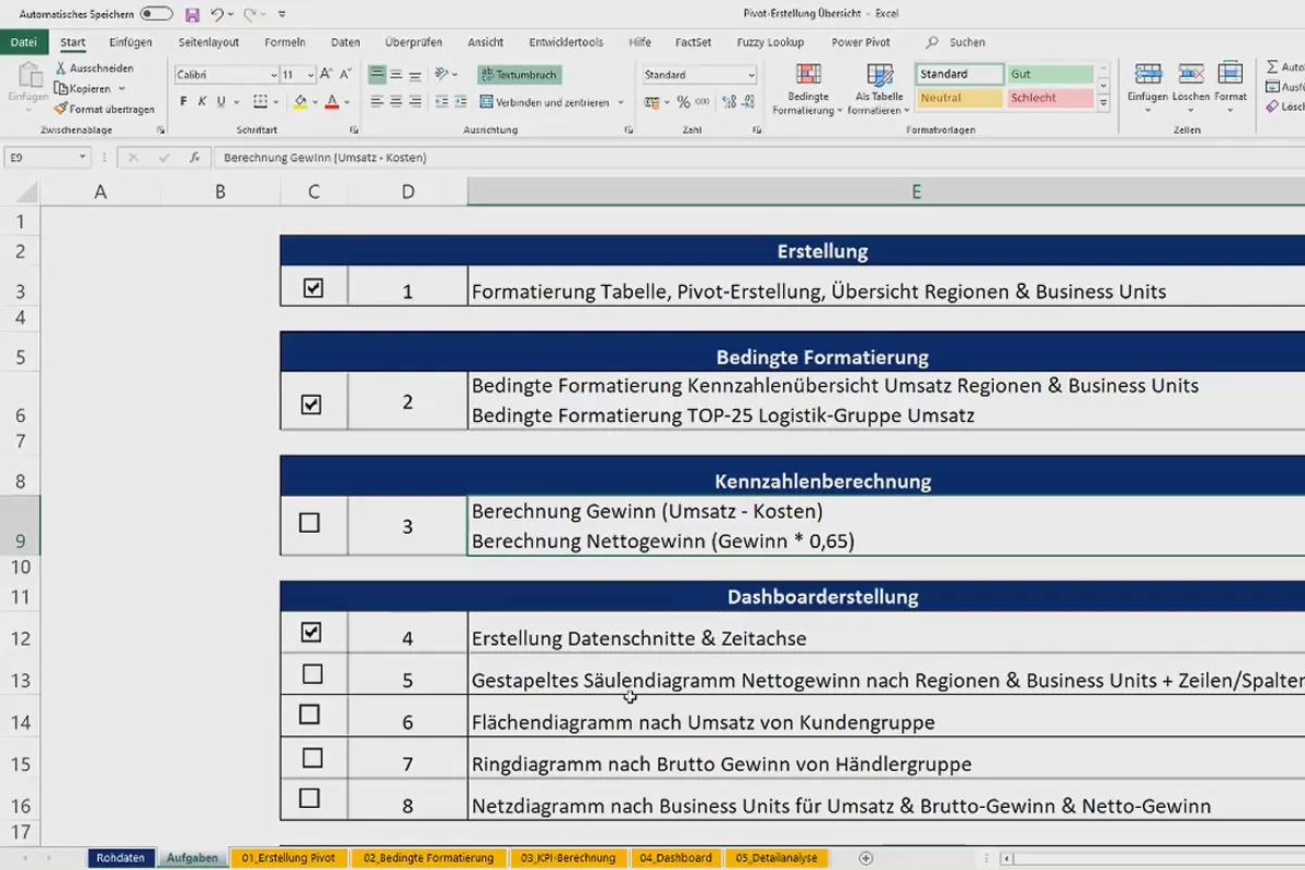 Pivot-Tabellen in Excel: 5.4 | Kennzahlenberechnung in Excel über Pivot-Tabelle