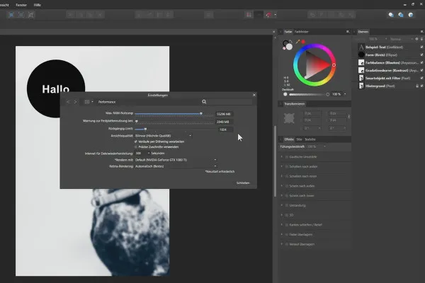 Affinity Designerin peruskurssi: 1.2 | Asetukset