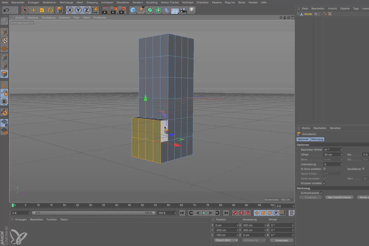 Cinema 4D för nybörjare - 3D-praxis: 6.2 Extrudering