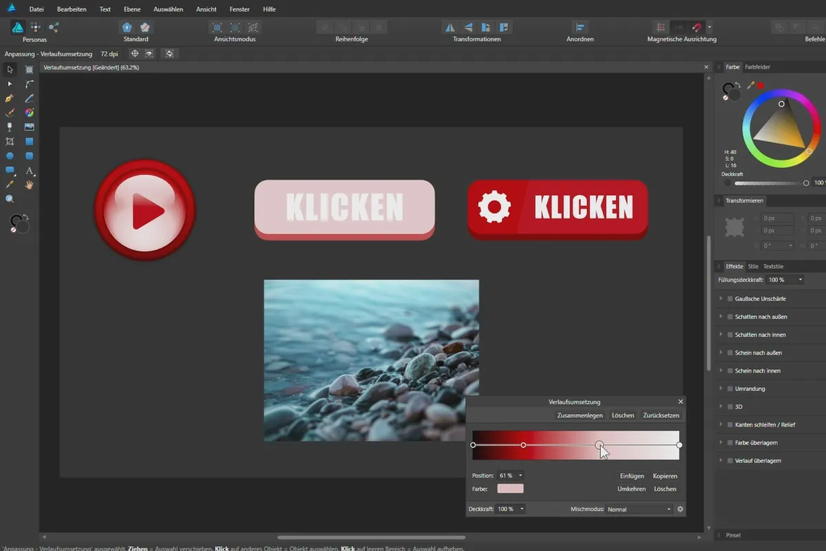 Affinity Designer -opetusohjelma – Perusteet: 5.7 | Väriasteikon luominen