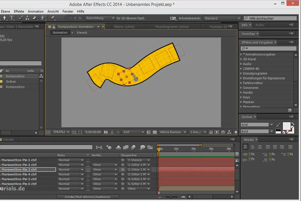 Trucos y consejos para la animación en After Effects: Herramienta Marioneta con rotaciones