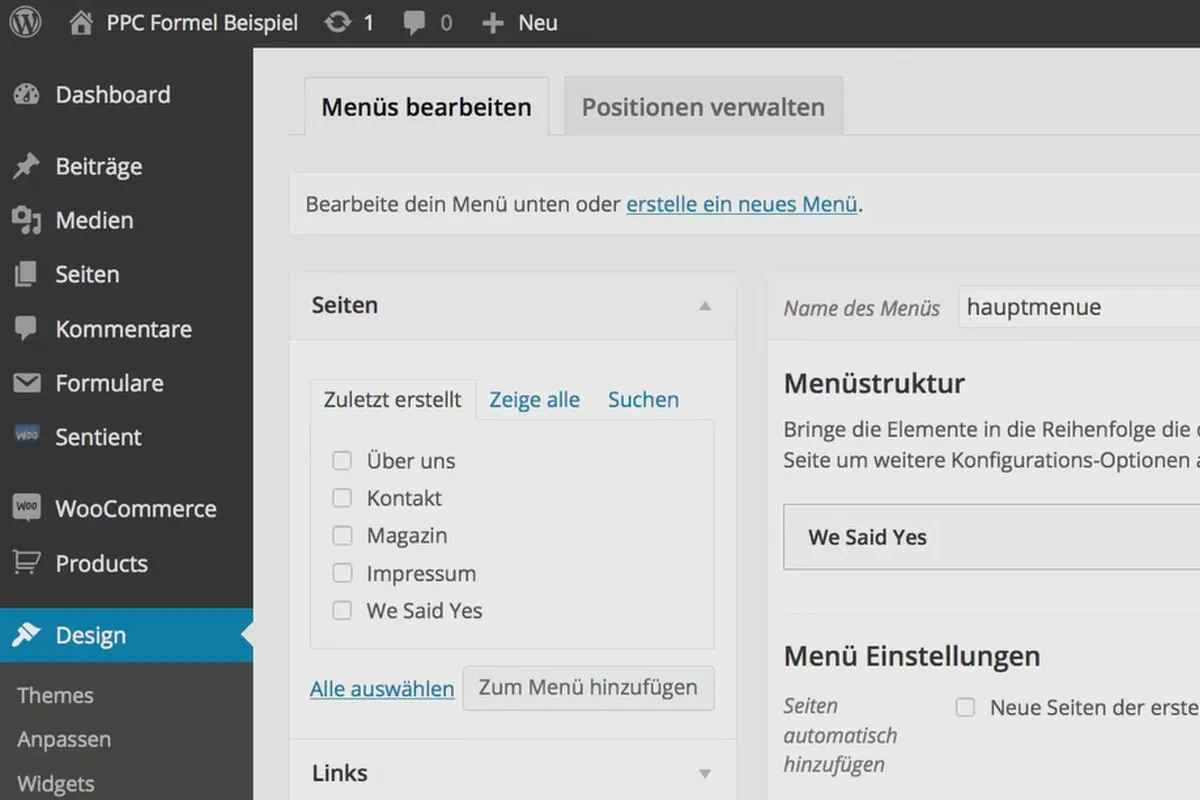 Tjen penge med AdSense-formlen - Konfigurer 6.7 menuer og widgets