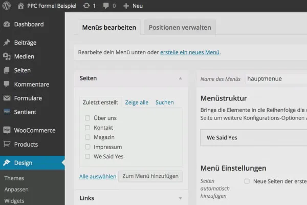 Tjen penge med AdSense-formlen - Konfigurer 6.7 menuer og widgets