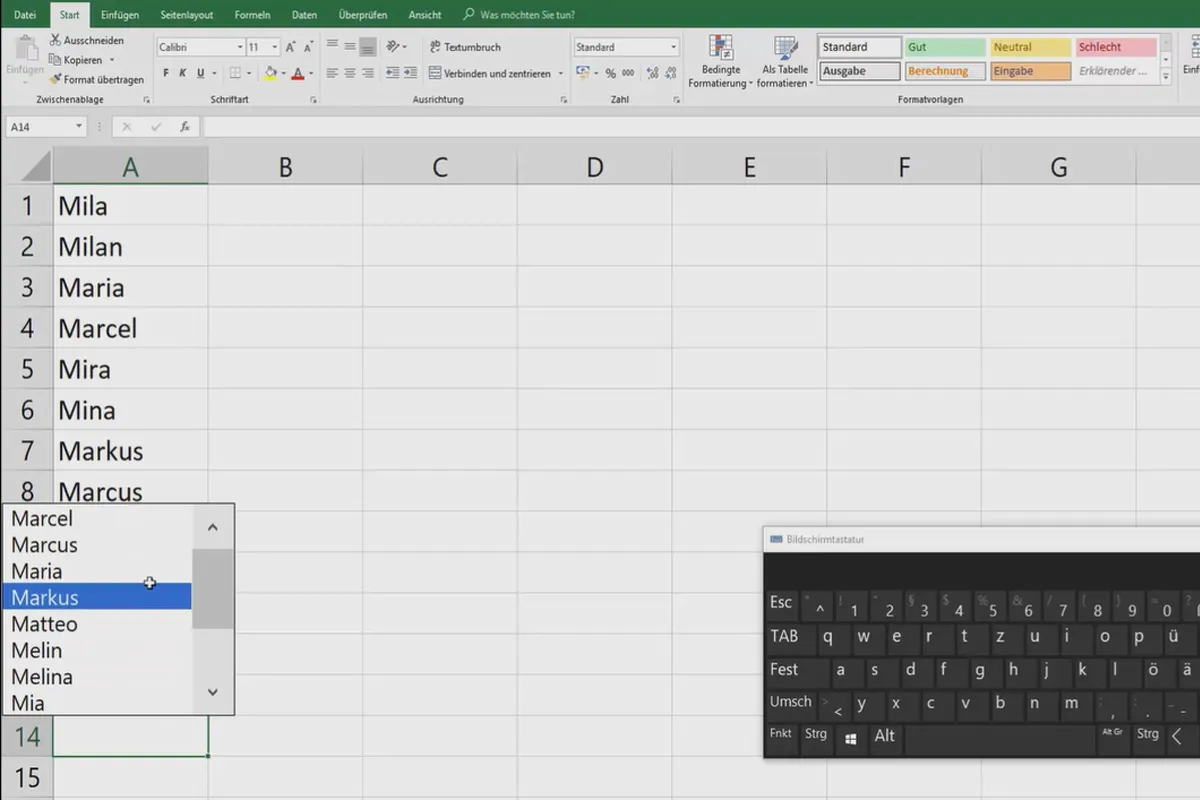 Excel-Tutorial: Pivot, Diagramme und Tabellen-Design zur anschaulichen Daten-Präsentation – 5.1 Geheime Auswahl