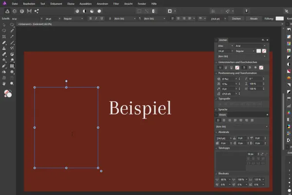 Affinity Photo-Tutorial – Grundlagen: 3.15 | Text-Werkzeug