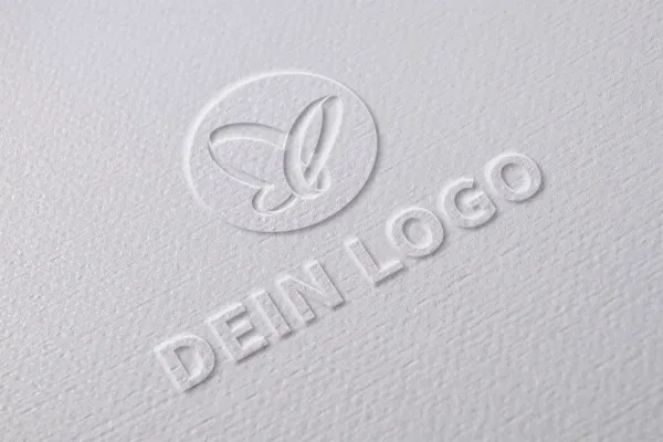 Photoshop-Mockup-Vorlage für Logos: transparenter 3D-Effekt auf Papier