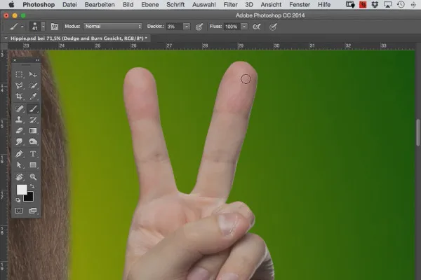 Komiksų stilius: Karikatūros treniruotė „Photoshop“ programai – 5.6 „Dodge and Burn“: rankos ir rankos