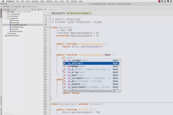 Objektorienteret webprogrammering med PHP - 5.06 Synlighed af metoder