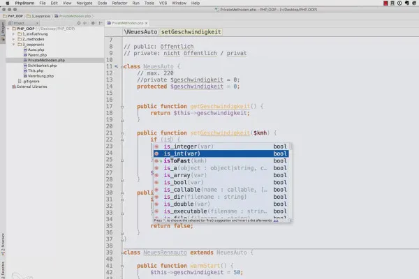 Objektorientert webprogrammering med PHP – 5.06 Synlighet av metodene