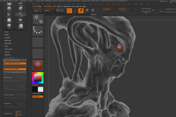 ZBrush för nybörjare: 10.1.2 Workflow I – Dynamesh 256