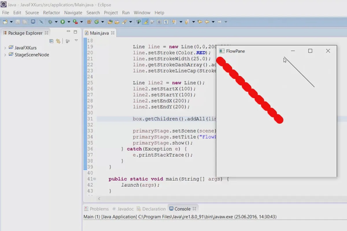JavaFX for GUI-utvikling - 35 linjer