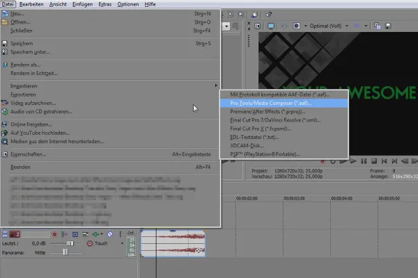 VEGAS Pro: After Effects 작업 흐름