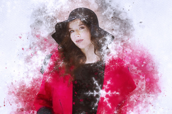 Photoshop-handling "Jul - Vinter akvarell
