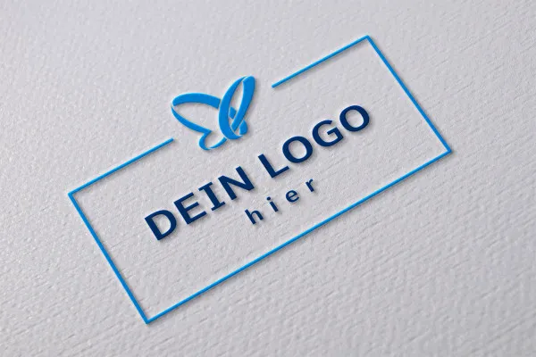 Photoshop-Mockup-skabelon til logoer: farverig 3D-effekt på tekstureret papir
