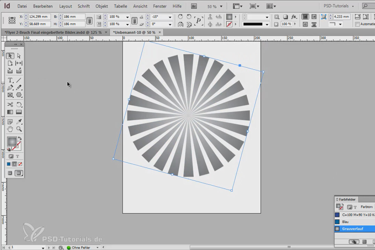 Tips & tricks for Adobe InDesign: Create sunbeam effect by clever copying