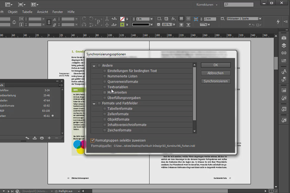Grandes proyectos en Adobe InDesign - 4.07 - Sincronizar