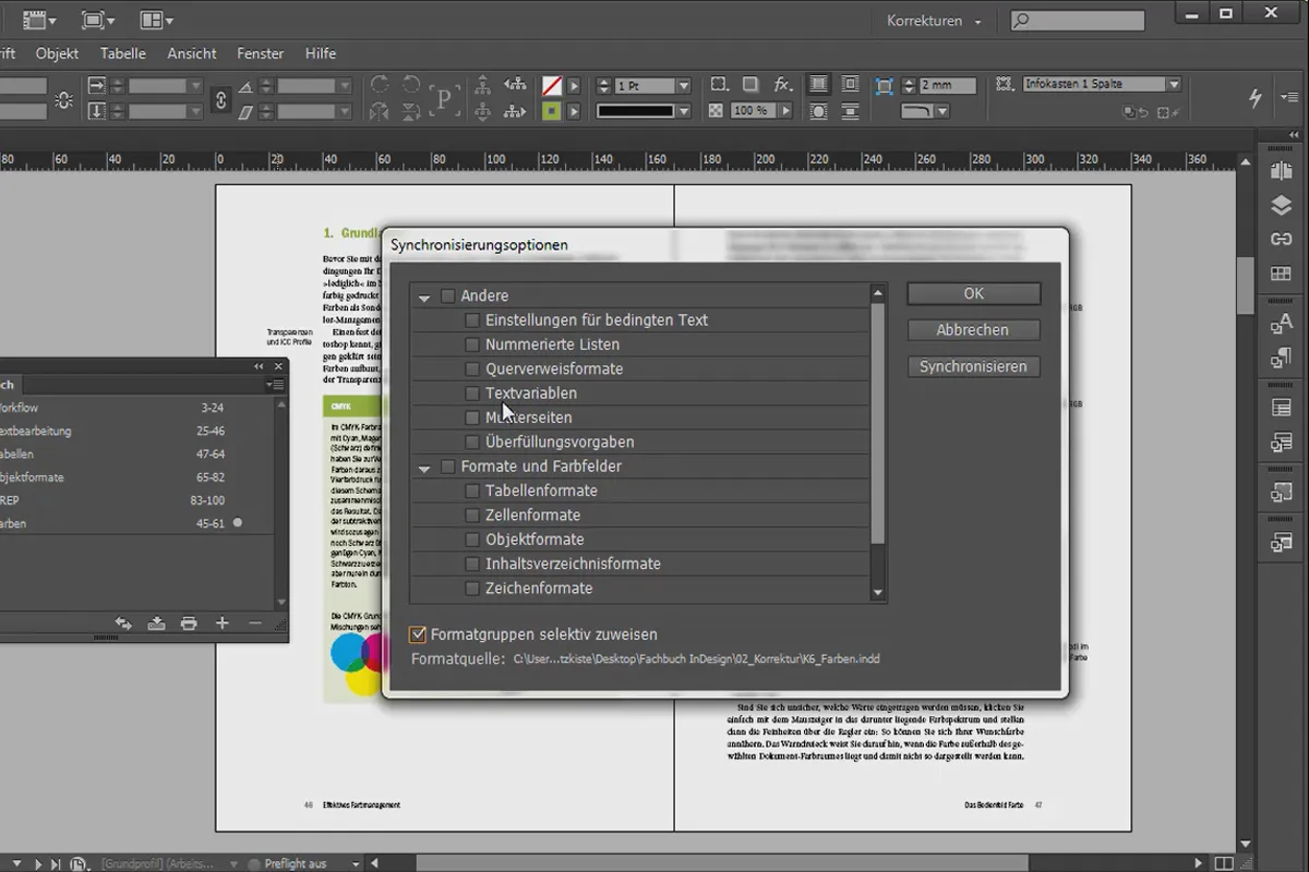 Großprojekte in Adobe InDesign - 4.07 - Synchronisieren