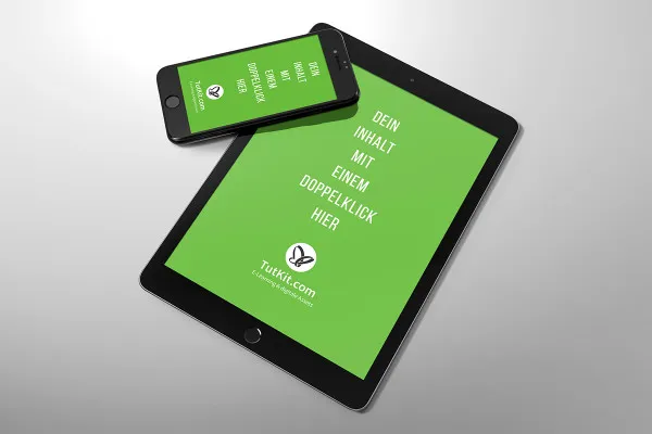 Mockup con tablet (iPad) e smartphone (iPhone) - Versione 7.