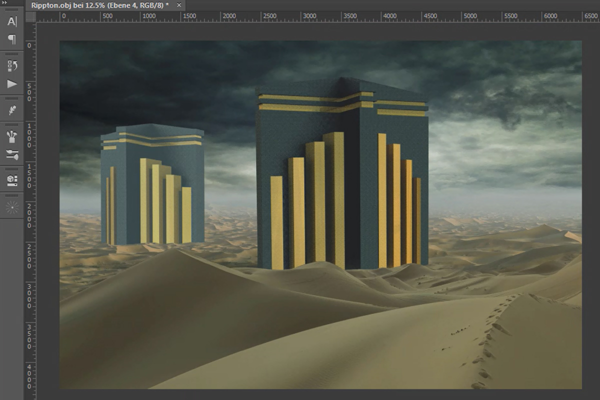 Taiteen tie Photoshopissa: Tekniikat - 3D-objektin integroiminen kuvaan - Perusrakenne