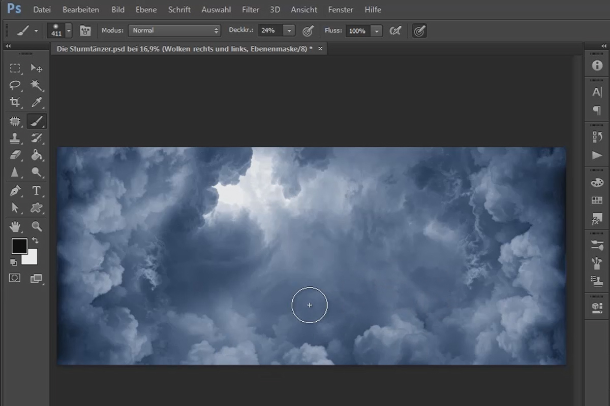 Photoshop-kokoonpano - The Storm Dancers - Osa 03: Lisää pilviä sijoittaa ja säätää