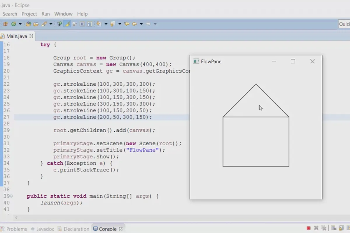 JavaFX for GUI-utvikling - 36 linjer (utfordring)