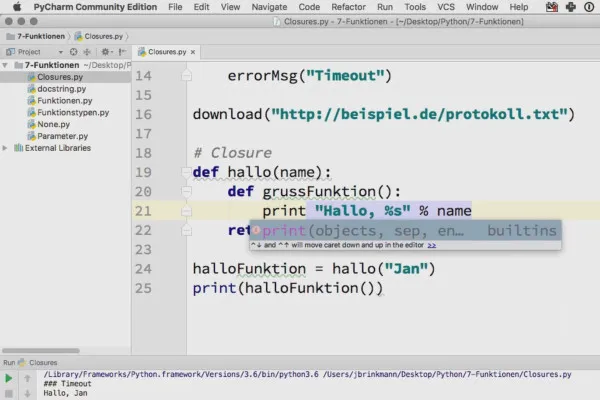 Mengkode dengan Python - 7.6 Fungsi internal dan Closures