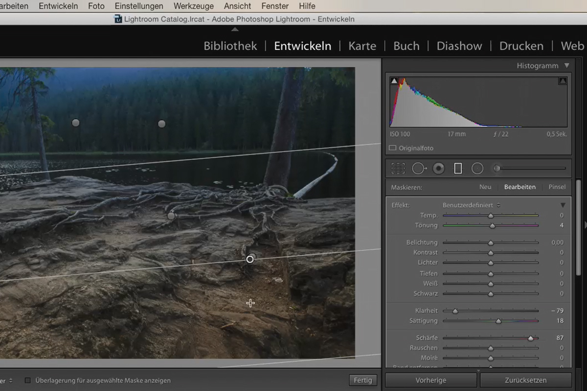 Lightroom para principiantes y niveles intermedios: 06 - Herramientas de retoque - 6.5 - Degradado lineal