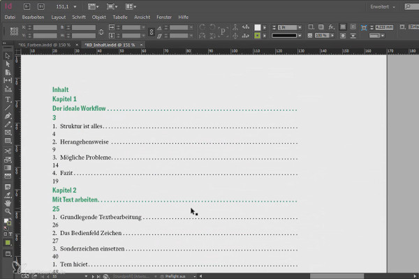 Adobe InDesign'da büyük projeler - 5.02 - İçindekiler (Kitap)