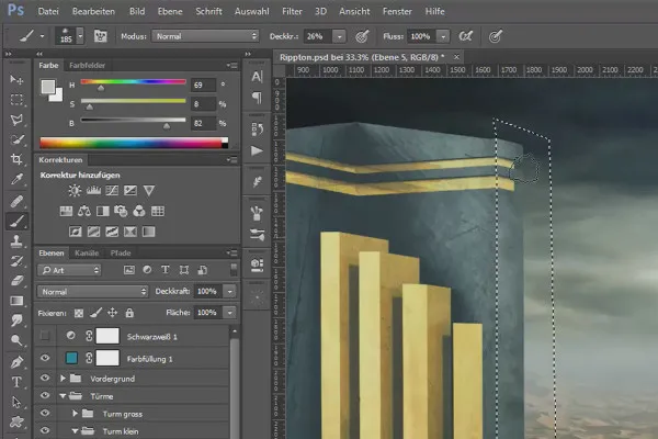 The Way of Art in Photoshop: Die Techniken - 3D-Objekt ins Bild integrieren - Texturen