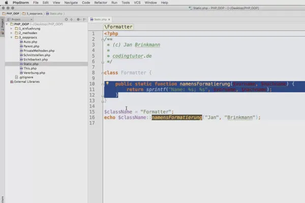 Objektorientert webprogrammering med PHP - 5.08 Statistiske metoder