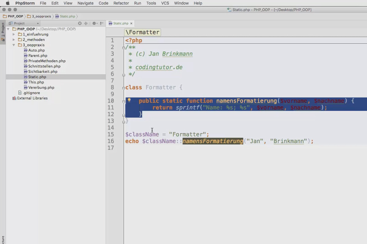Programación web orientada a objetos con PHP - 5.08 Métodos estáticos