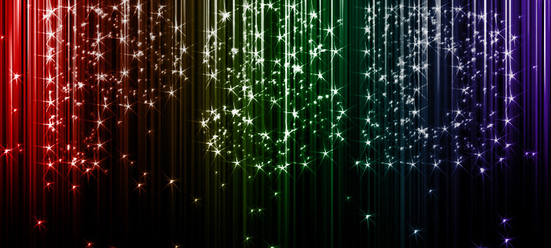 Bandes avec des étoiles lumineuses + texte scintillant d'étoiles