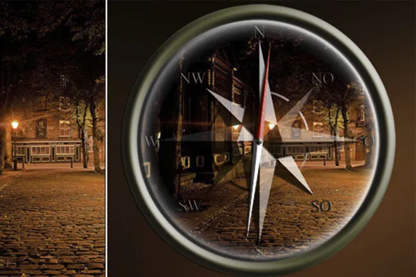Photoshop-Aktion: Kompass