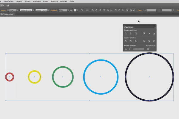 Illustrator para principiantes e intermedios - 5.6 La paleta Alinear