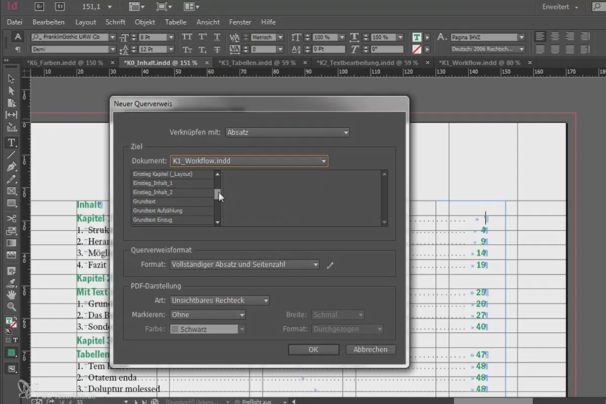 Großprojekte in Adobe InDesign - 5.03 - Inhaltsverzeichnis aus Querverweisen erstellen