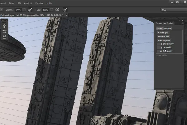 Cinema 4D зустрічає Photoshop: II - 1.4. Створення перспективних ліній допомоги