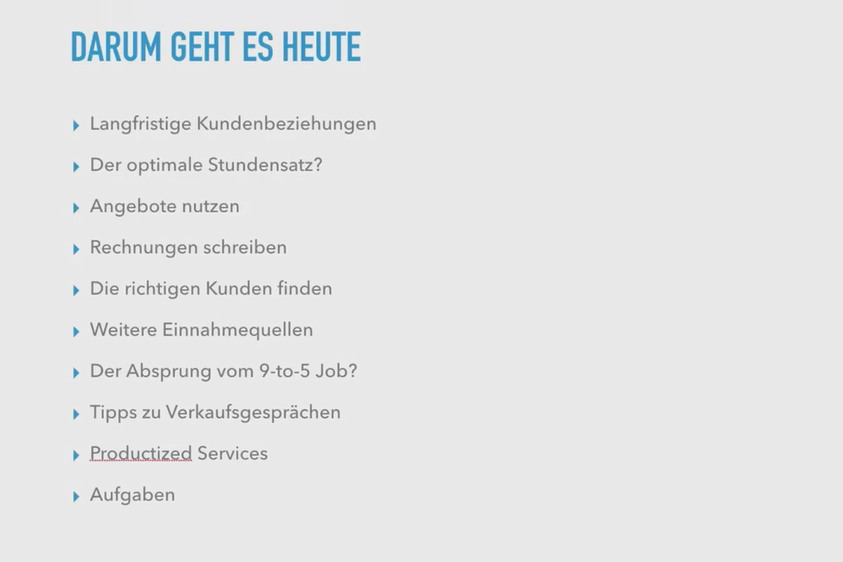 Existenzgründung: als Freelancer erfolgreich durchstarten: 4.1 Übersicht über das Business-Kapitel