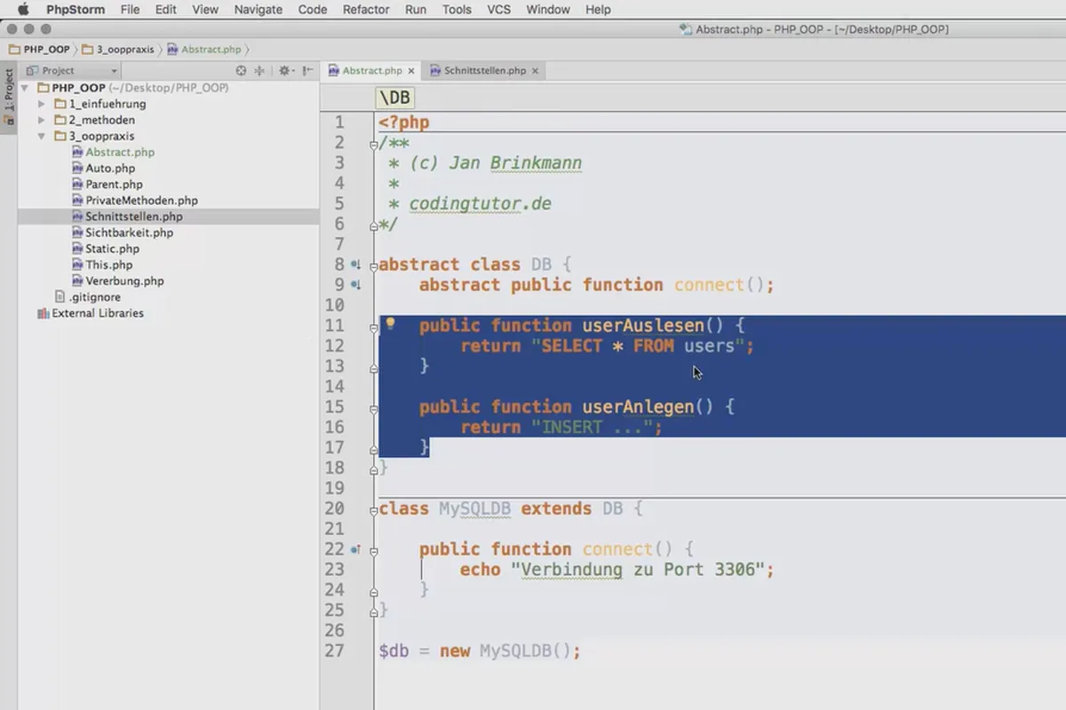 Objektorientert webprogrammering med PHP - 5.09 Abstrakte klasser og metoder.