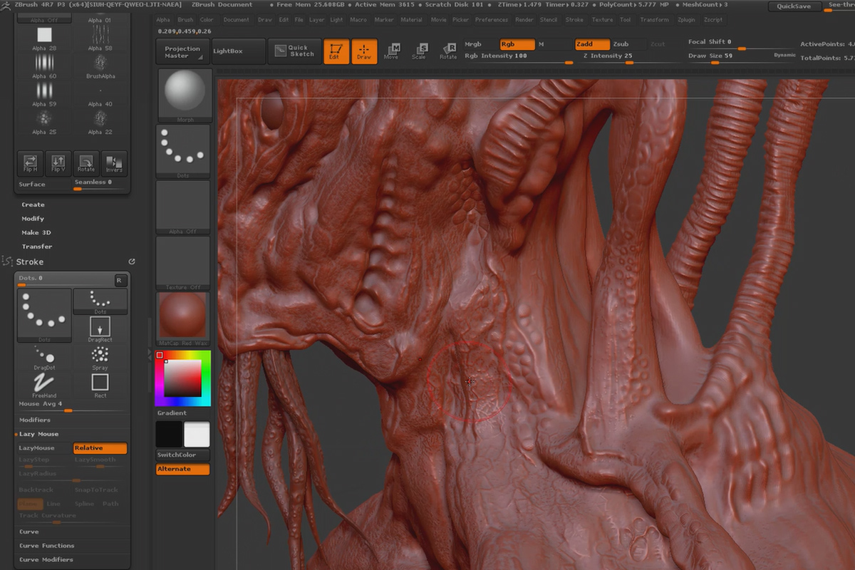 ZBrush para principiantes: 10.1.5 Flujo de trabajo I - Detallado: Alfas